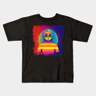 Colourful LGBT design for Pride Month: celebrate diversity and acceptance. Kids T-Shirt